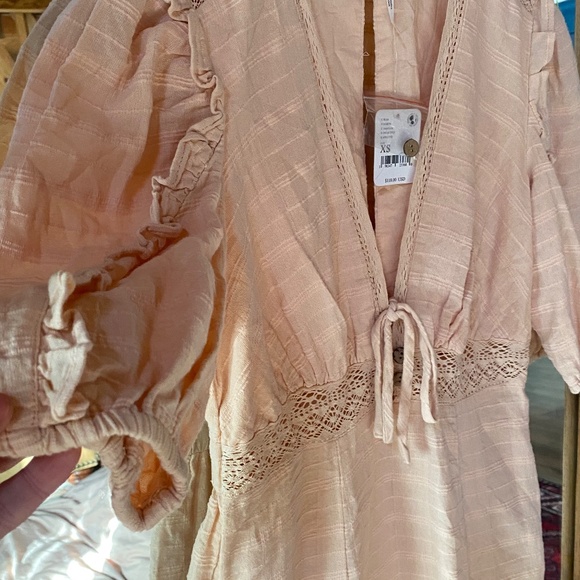 NWT Free People 100% Cotton Maxi Slit Dress - Picture 6 of 12